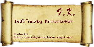 Ivánszky Krisztofer névjegykártya