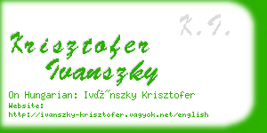krisztofer ivanszky business card